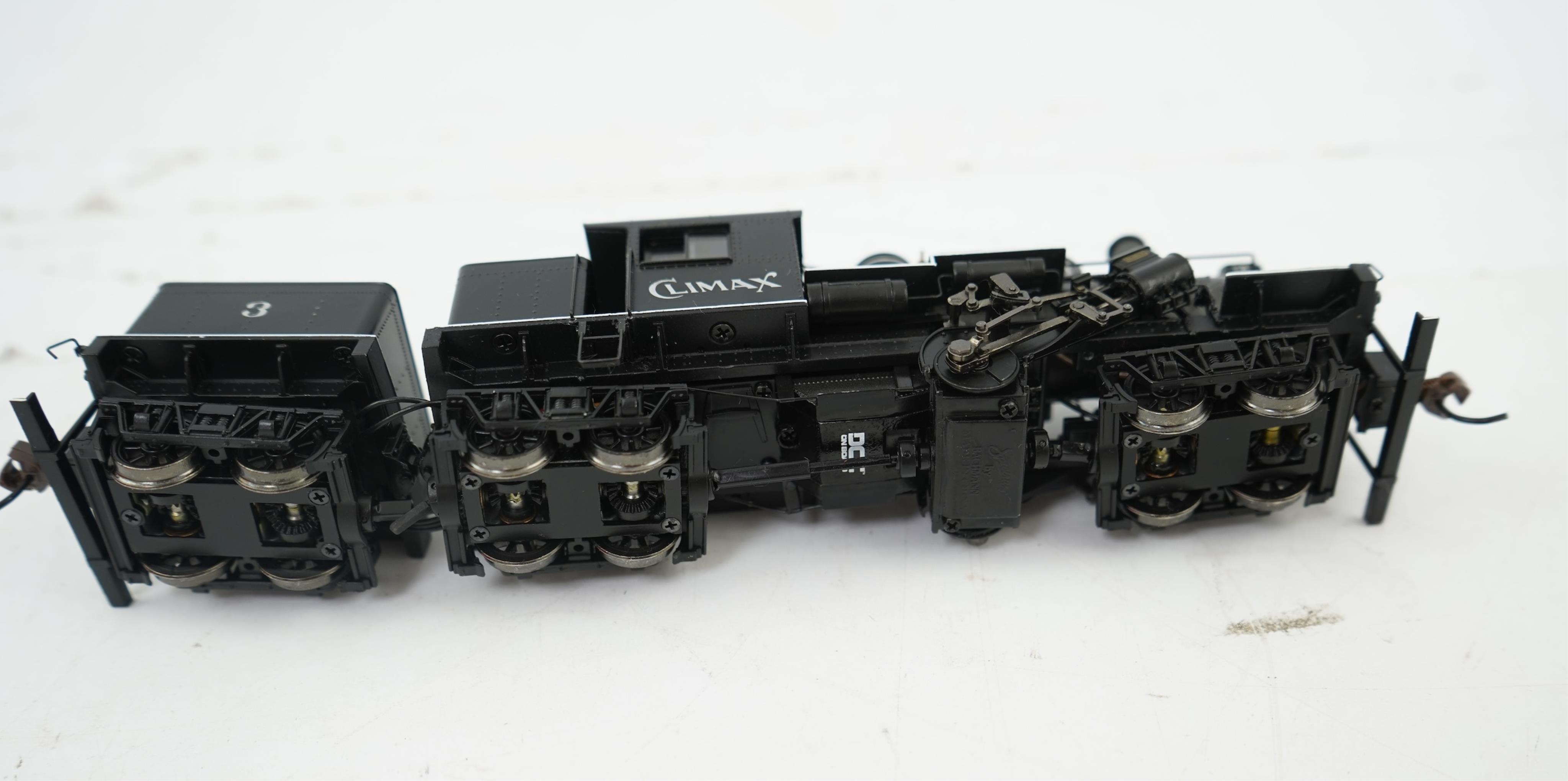 A boxed HO gauge Spectrum by Bachmann model (82906) of Climax Class C, 3, 4-6-0+0-6-4 locomotive, powered for two rail operation.